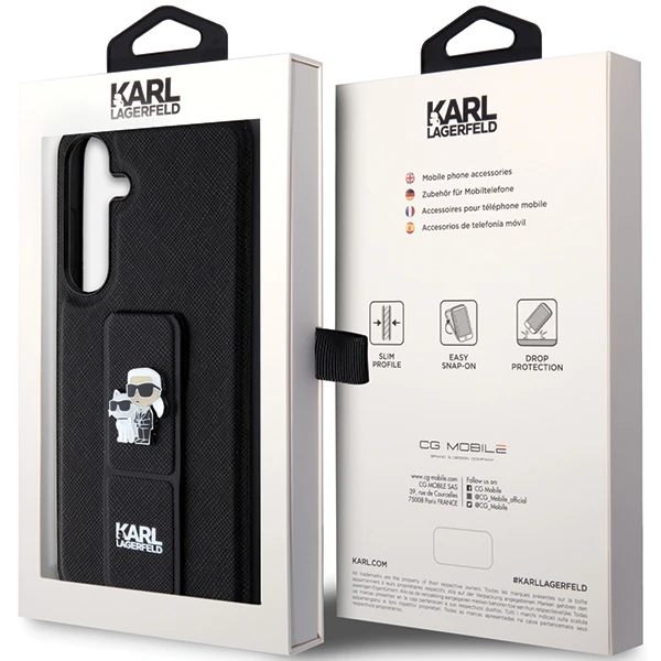 Samsung Galaxy S24 Plus Karl Lagerfeld Dėklas Gripstand Saffiano Karl&Choupette Pins (KLHCS24MGSAKCPK) juodos spalvos aprašymas - Prekės nuotrauka Samsung Galaxy S24 Plus Karl Lagerfeld Dėklas Gripstand Saffiano Karl&Choupette Pins (KLHCS24MGSAKCPK) juodos spalvos aprašymas - Prekės nuotrauka