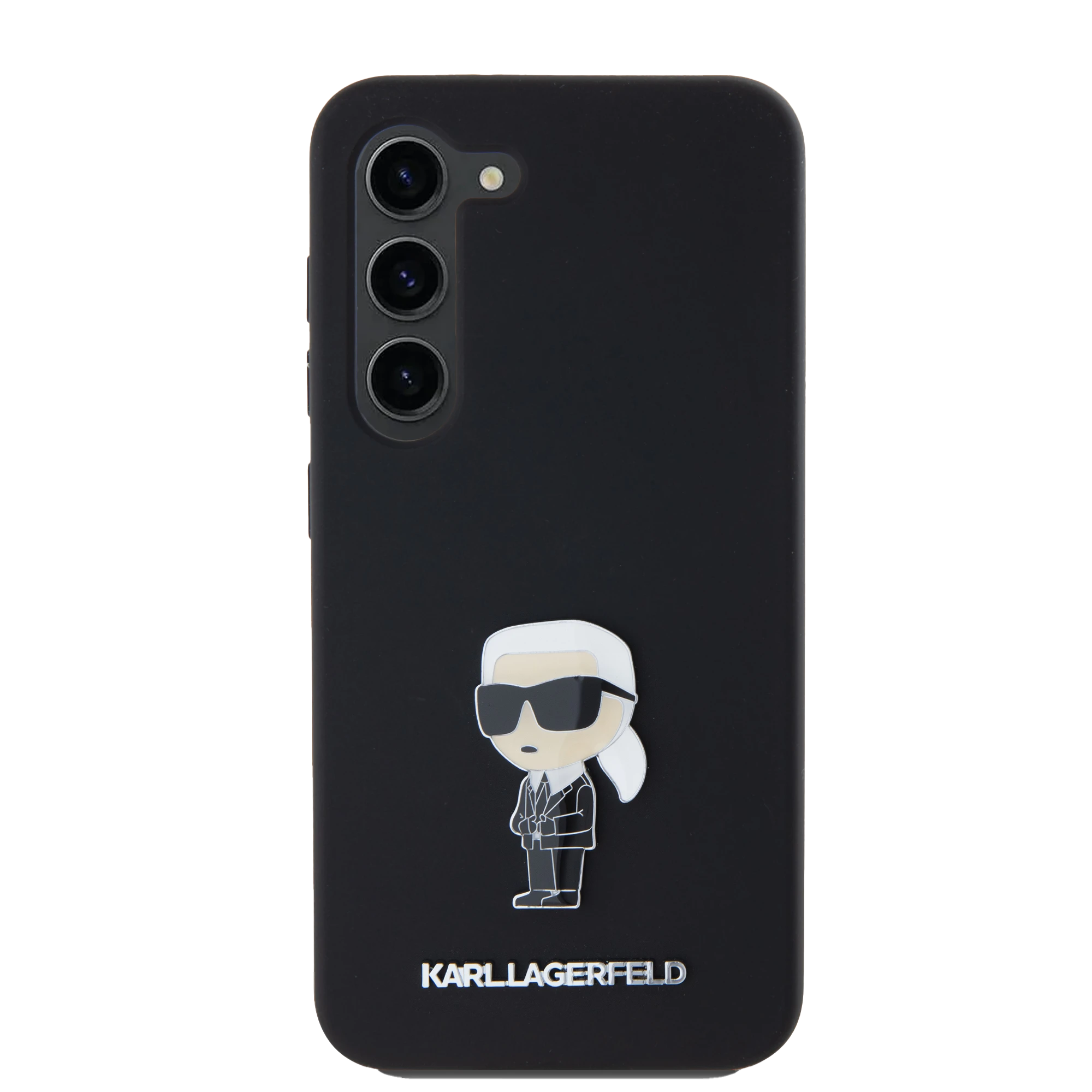 Samsung Galaxy S24 Ultra Karl Lagerfeld silikoninis dėklas Ikonik Metal Pin (KLHCS24LSMHKNPK) juodos spalvos aprašymas - Prekės nuotrauka