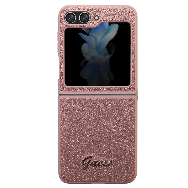 Samsung Galaxy Z Flip 5 Guess Dėklas Glitter Script (GUHCZF5HGGSHP) rožinės spalvos aprašymas - Prekės nuotrauka Samsung Galaxy Z Flip 5 Guess Dėklas Glitter Script (GUHCZF5HGGSHP) rožinės spalvos aprašymas - Prekės nuotrauka