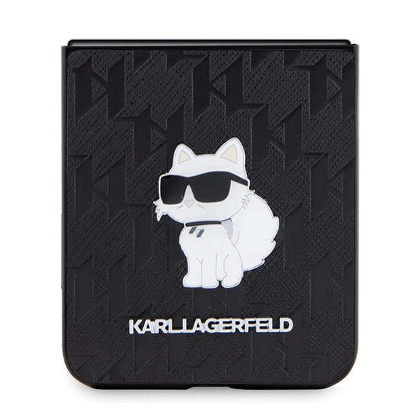 Samsung Galaxy Z Flip 5 Karl Lagerfeld Dėklas Saffiano Monogram Choupette Pin (KLHCZF5SAPCHNPK) juodos spalvos aprašymas - Prekės nuotrauka Samsung Galaxy Z Flip 5 Karl Lagerfeld Dėklas Saffiano Monogram Choupette Pin (KLHCZF5SAPCHNPK) juodos spalvos aprašymas - Prekės nuotrauka