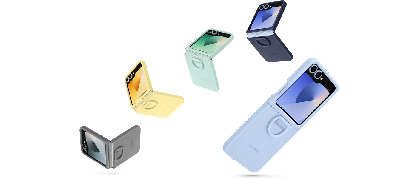 Samsung Galaxy Flip6 Silikoninis dėklas with Ring Gray aprašymas - Prekės nuotrauka