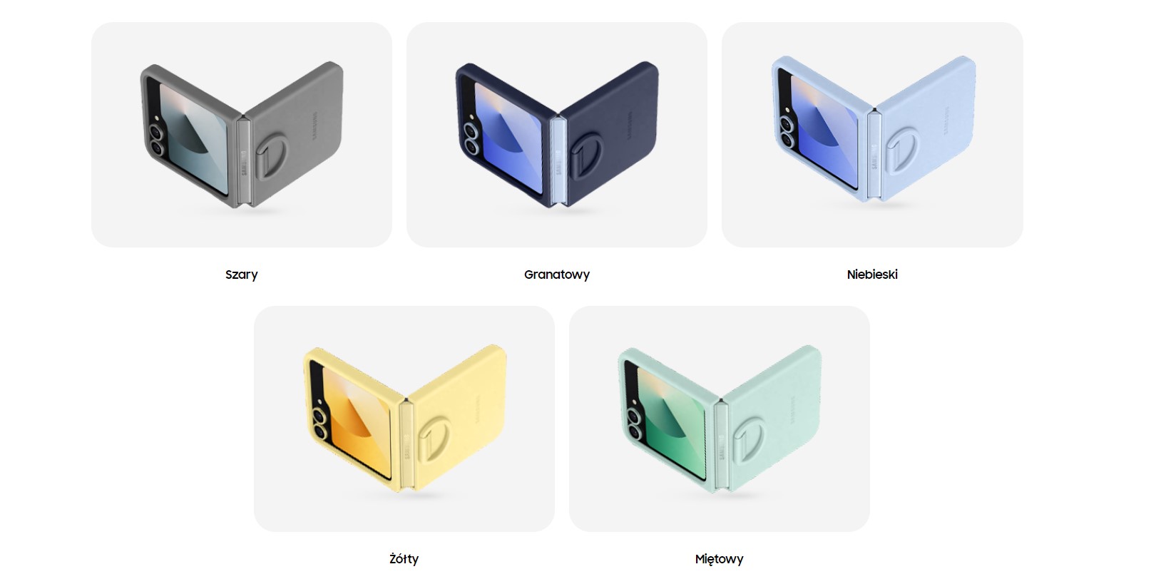Samsung Galaxy Flip6 Silikoninis dėklas with Ring Gray aprašymas - Prekės nuotrauka