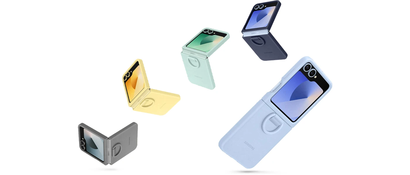 Samsung Galaxy Flip6 Silikoninis dėklas with Ring Gray aprašymas - Prekės nuotrauka