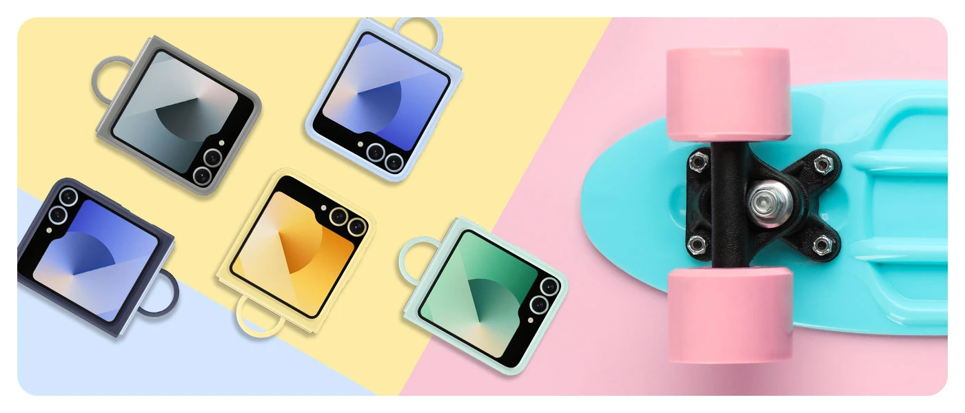 Samsung Galaxy Flip6 Silikoninis dėklas with Ring Gray aprašymas - Prekės nuotrauka