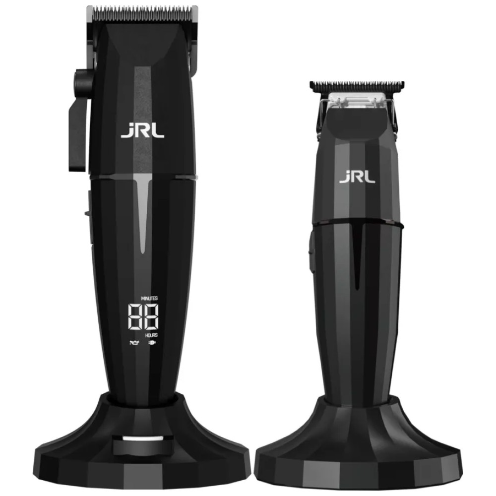 Set 2-in-1 JRL Onyx Clipper + Onyx Trimmer with Two Charging Stations juodos spalvos aprašymas - Prekės nuotrauka