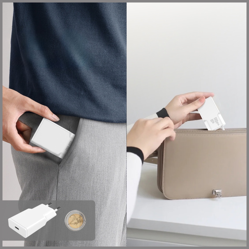 Sieninis įkroviklis 4smarts PDPlug Slim 30W GaN USB-C baltas aprašymas - Prekės nuotrauka