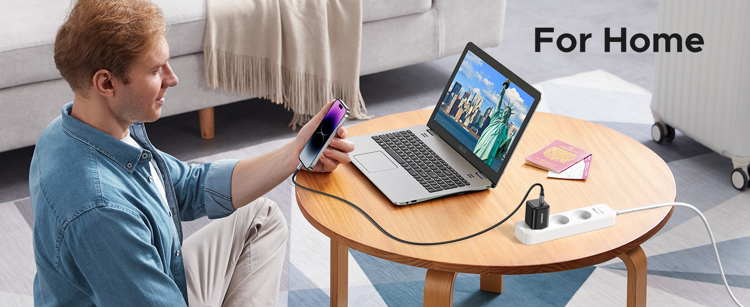 Ugreen Sieninis įkroviklis GaN 30W USB-C QC4+ PD3.0, juodas aprašymas - Prekės nuotrauka