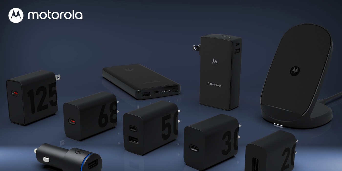 Sieninis įkroviklis Motorola TurboPower 125W Dual 2x USB-C su USB-C 1m laidu, juodos spalvos aprašymas - Prekės nuotrauka
