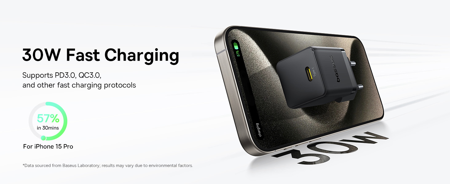Baseus Palm 30W USB-C - juoda aprašymas - Prekės nuotrauka
