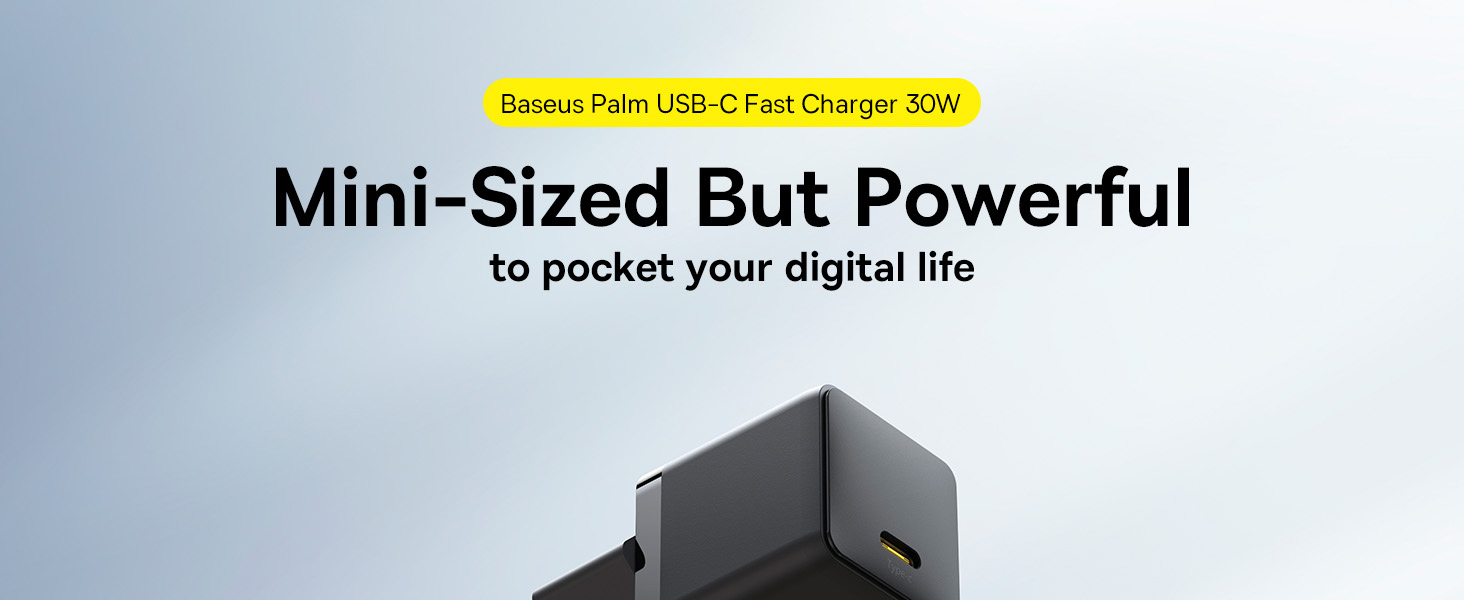 Baseus Palm 30W USB-C - juoda aprašymas - Prekės nuotrauka