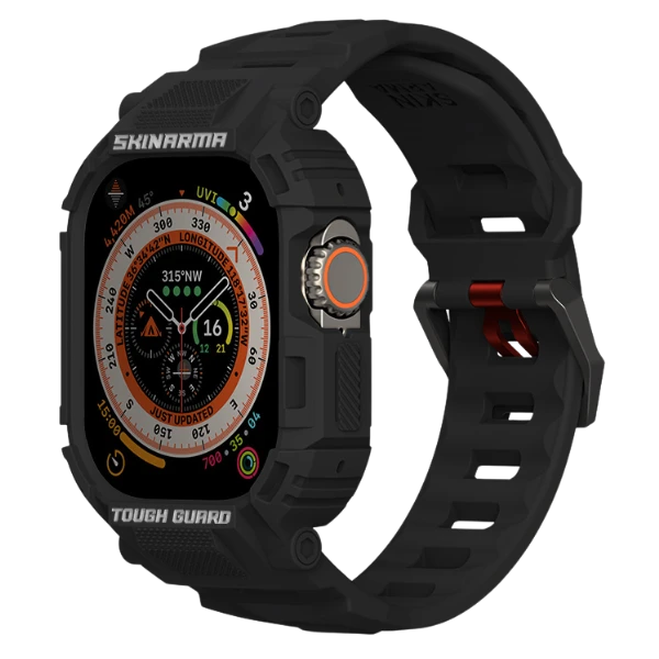 Skinarma apyrankė+Dėklas Mecha 2in1 Apple Watch 49mm juodos spalvos aprašymas - Prekės nuotrauka