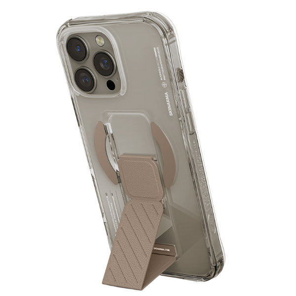 Skinarma dėklas Axon iPhone 16 Pro 6.3″ su magnetiniu įkrovimu ir laikikliu-stovu, šampaninė spalva aprašymas - Prekės nuotrauka
