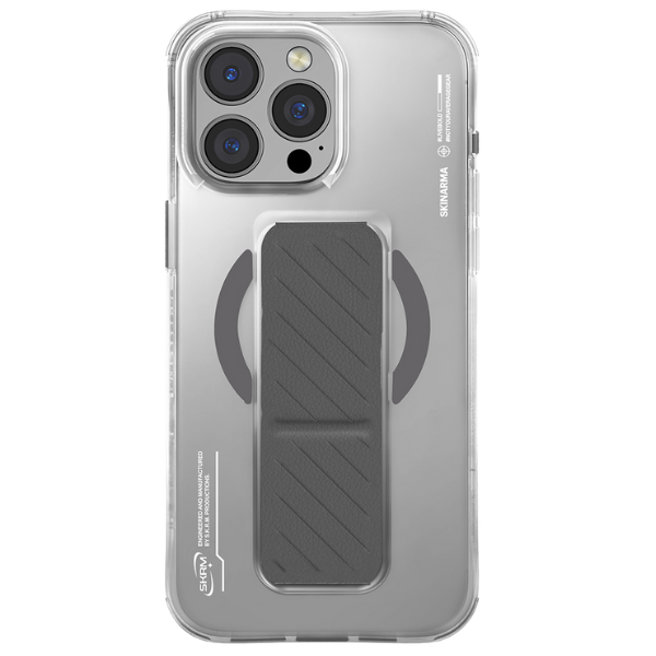 Skinarma dėklas Axon iPhone 16 Pro Max 6.9″ su magnetiniu įkrovimu ir laikikliu-stovu titanium aprašymas - Prekės nuotrauka