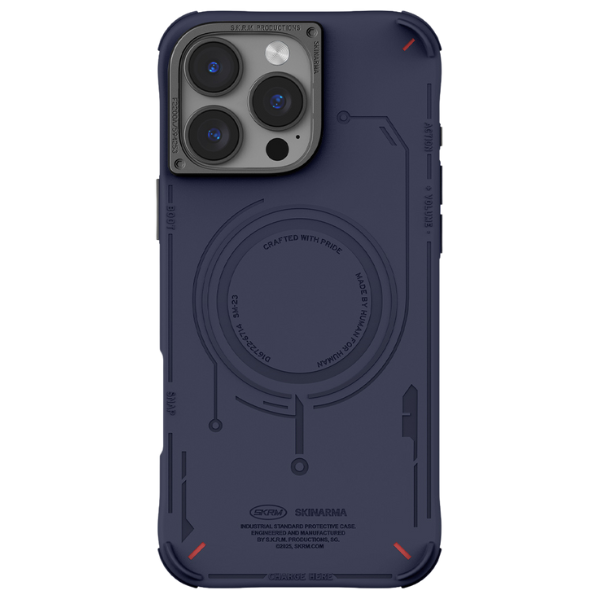 Skinarma dėklas Mecha iPhone 16 Pro 6.3″ Magnetic Charging tamsiai mėlynas aprašymas - Prekės nuotrauka
