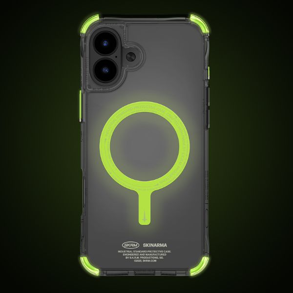 Skinarma dėklas Saido iPhone 16 Plus 6.7″ Magnetic Charging žalias (niteglow) aprašymas - Prekės nuotrauka