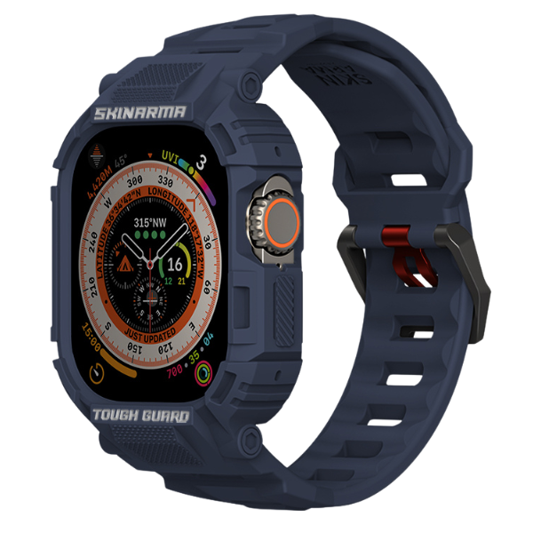 Skinarma dirželis+dėklas Mecha 2in1 Watch 49mm tamsiai mėlynas aprašymas - Prekės nuotrauka