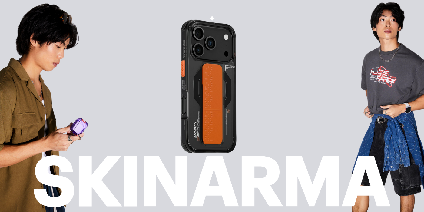 Skinarma Haxa dėklas, skirtas iPhone 17 Pro, su magnetiniu įkrovimu ir laikikliu-stovu, grafito spalvos aprašymas - Prekės nuotrauka