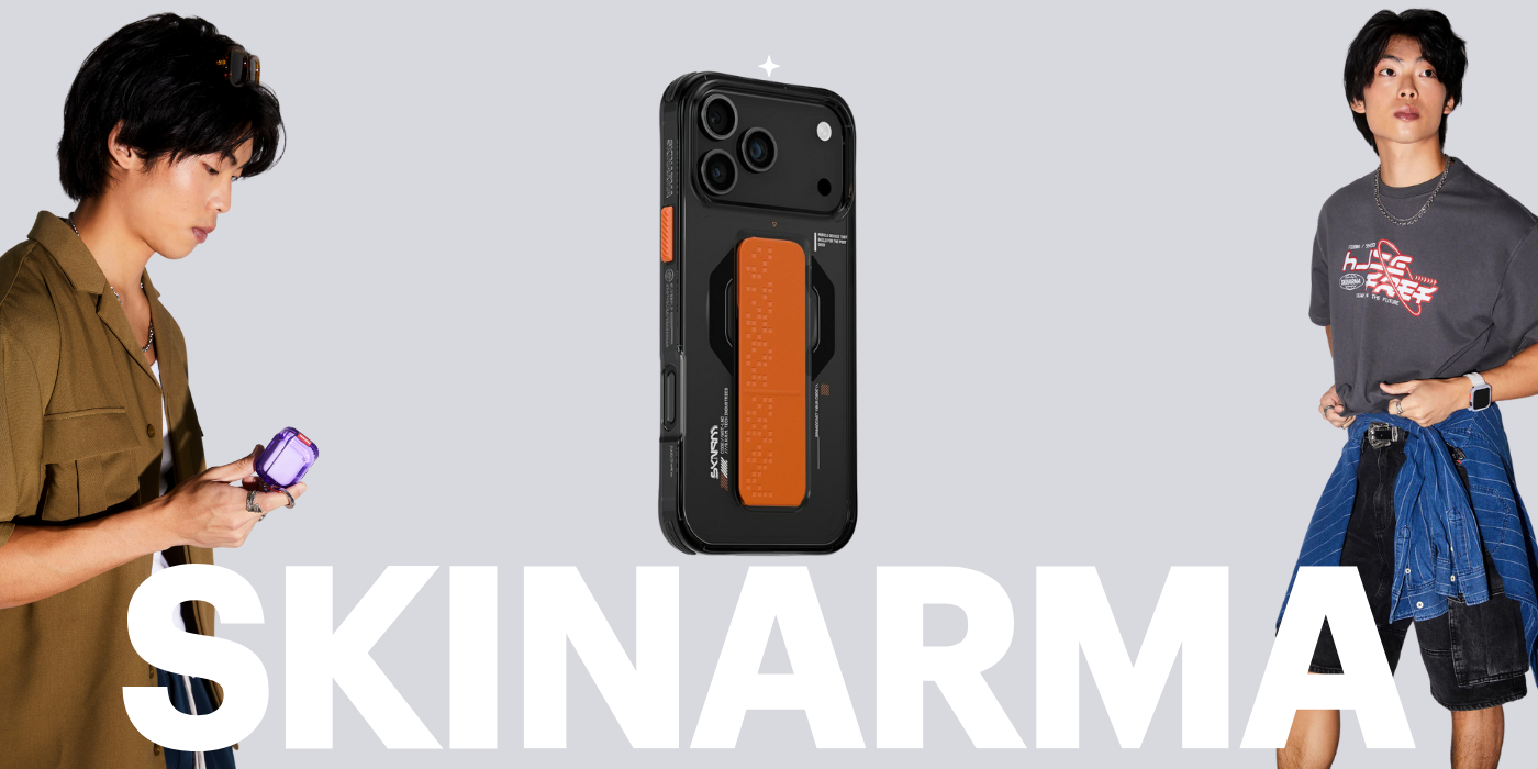 Skinarma Haxa dėklas, skirtas iPhone 17 Pro Max, su magnetiniu įkrovimu ir laikikliu-stovu, grafito spalvos aprašymas - Prekės nuotrauka