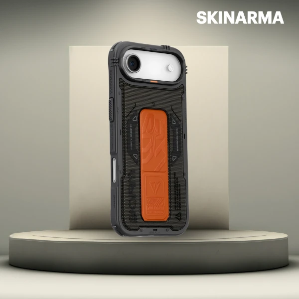 Skinarma Phantom dėklas skirtas Apple iPhone Air Magnetic Charging + Grip Stand Olive aprašymas - Prekės nuotrauka