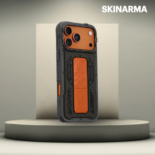 Skinarma Phantom dėklas skirtas Apple iPhone 17 Pro Max Magnetic Charging + Grip Stand Olive aprašymas - Prekės nuotrauka