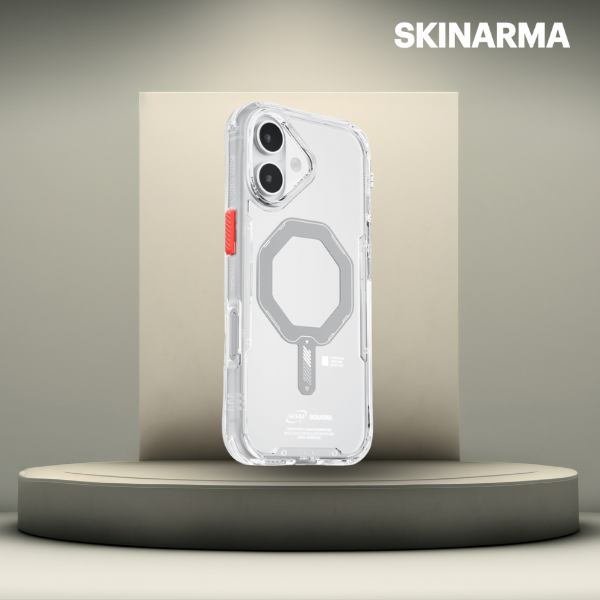Skinarma Saido dėklas, skirtas iPhone 17, magnetinis įkrovimas, skaidrus aprašymas - Prekės nuotrauka