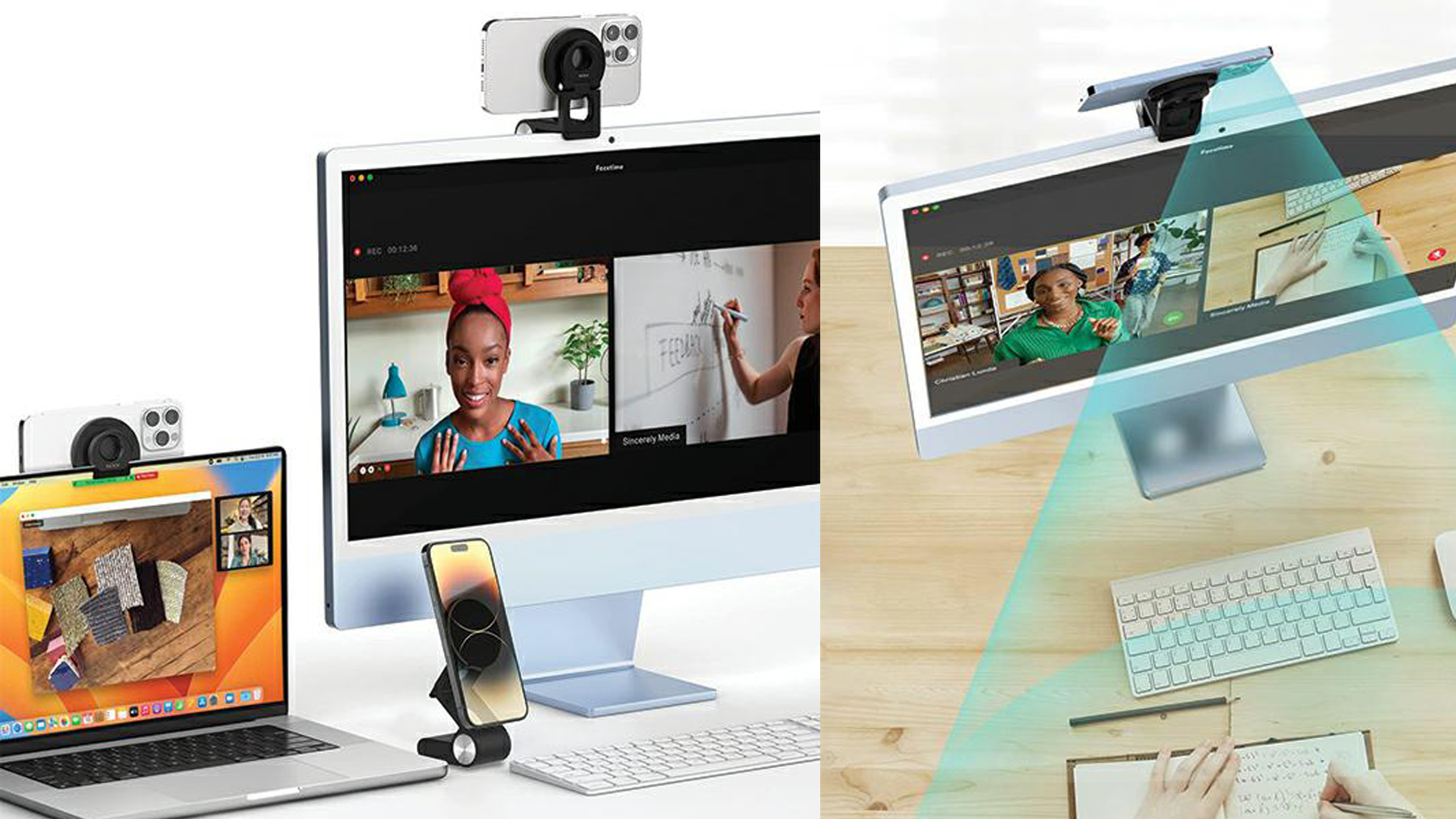 SODI 3-in-1 magnetinis įkrovimo stovas, skirtas iMac BM-330, juodos spalvos, MagSafe aprašymas - Prekės nuotrauka