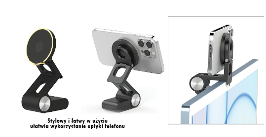 SODI 3-in-1 magnetinis įkrovimo stovas, skirtas iMac BM-330, juodos spalvos, MagSafe aprašymas - Prekės nuotrauka