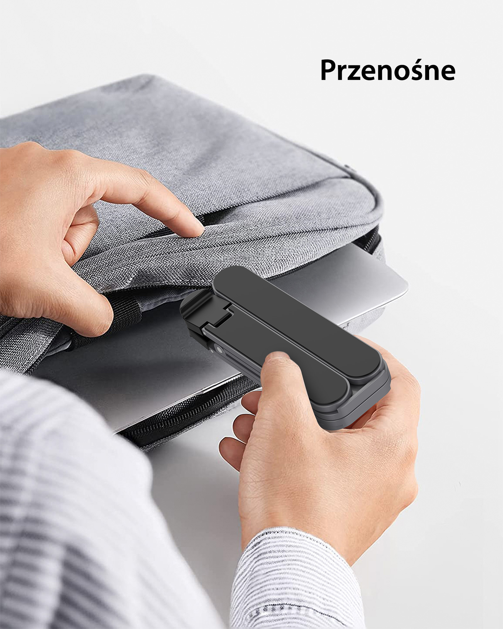 SODI 314 sulankstomas kompaktiškas nešiojamojo kompiuterio stovas mini pilkas aprašymas - Prekės nuotrauka