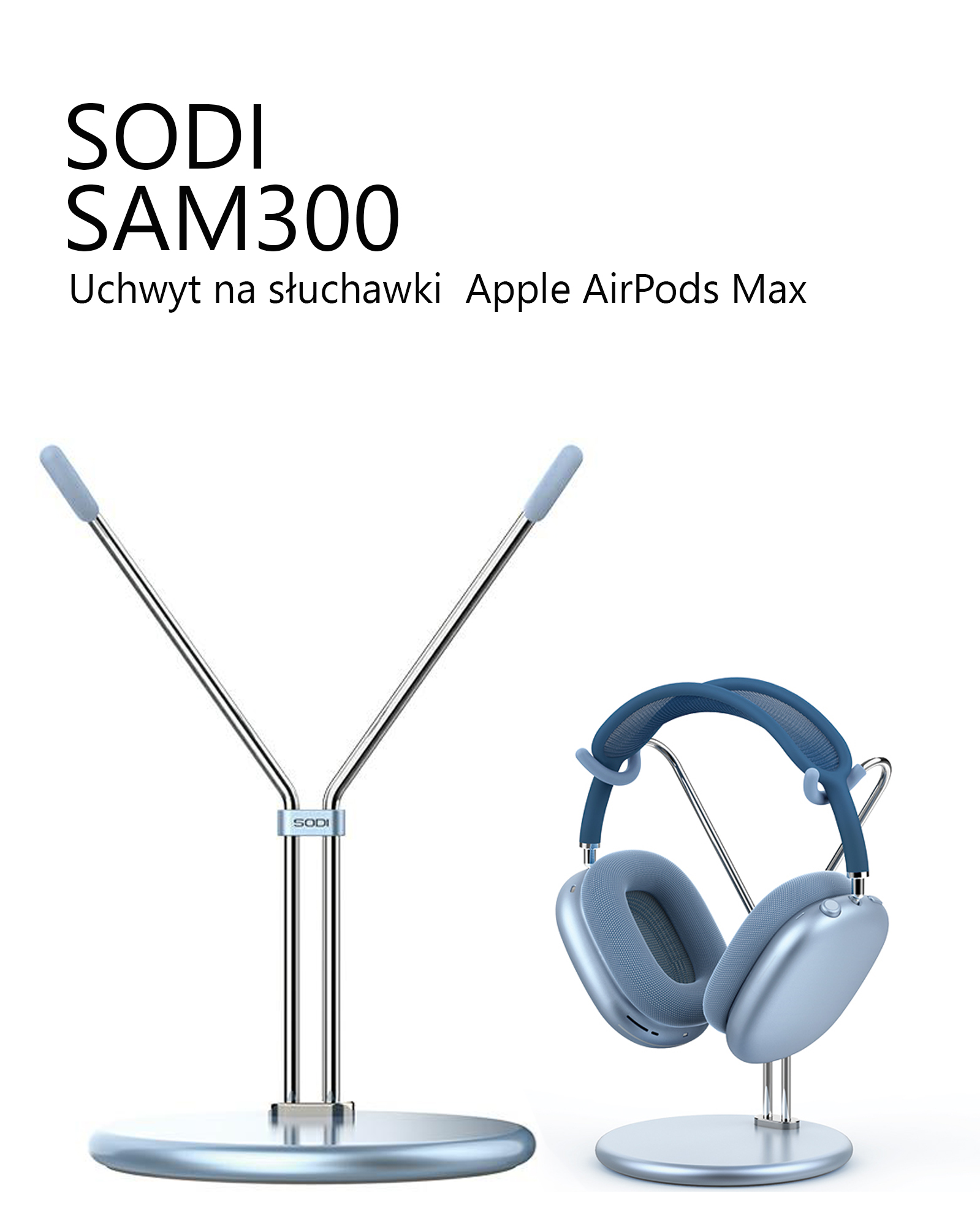 SODI AirPods Max stovas SAM-300 mėlynas aprašymas - Prekės nuotrauka