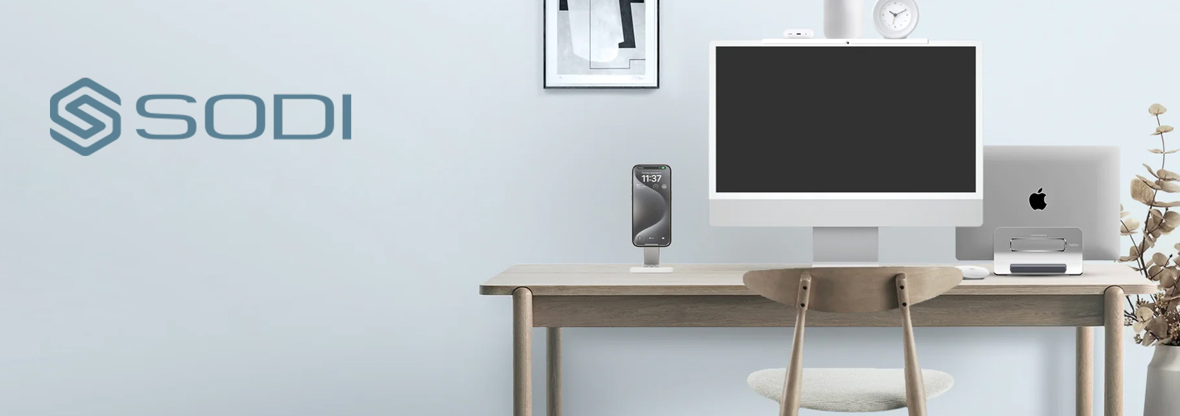 SODI AirPods Max stovas SAM-300 mėlynas aprašymas - Prekės nuotrauka