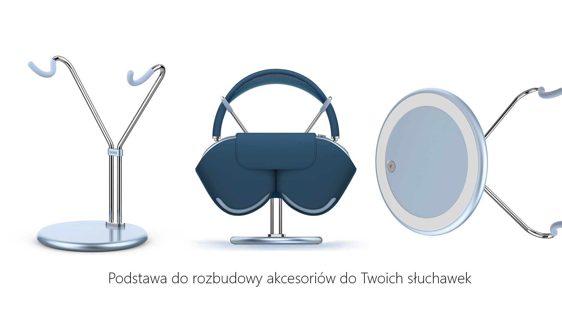 SODI AirPods Max stovas SAM-300 mėlynas aprašymas - Prekės nuotrauka