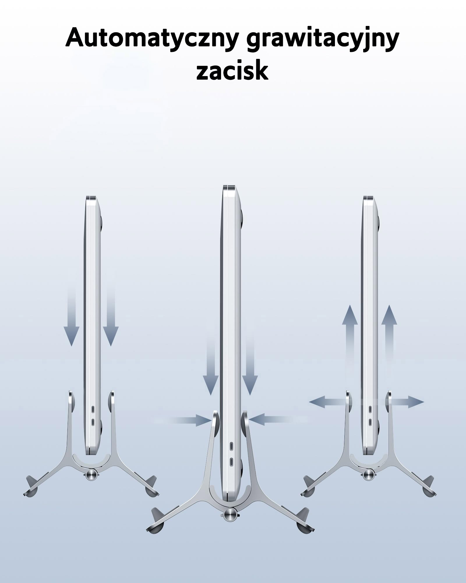 SODI gravitacinis stovas MacBook SMS-300 sidabrinis aprašymas - Prekės nuotrauka