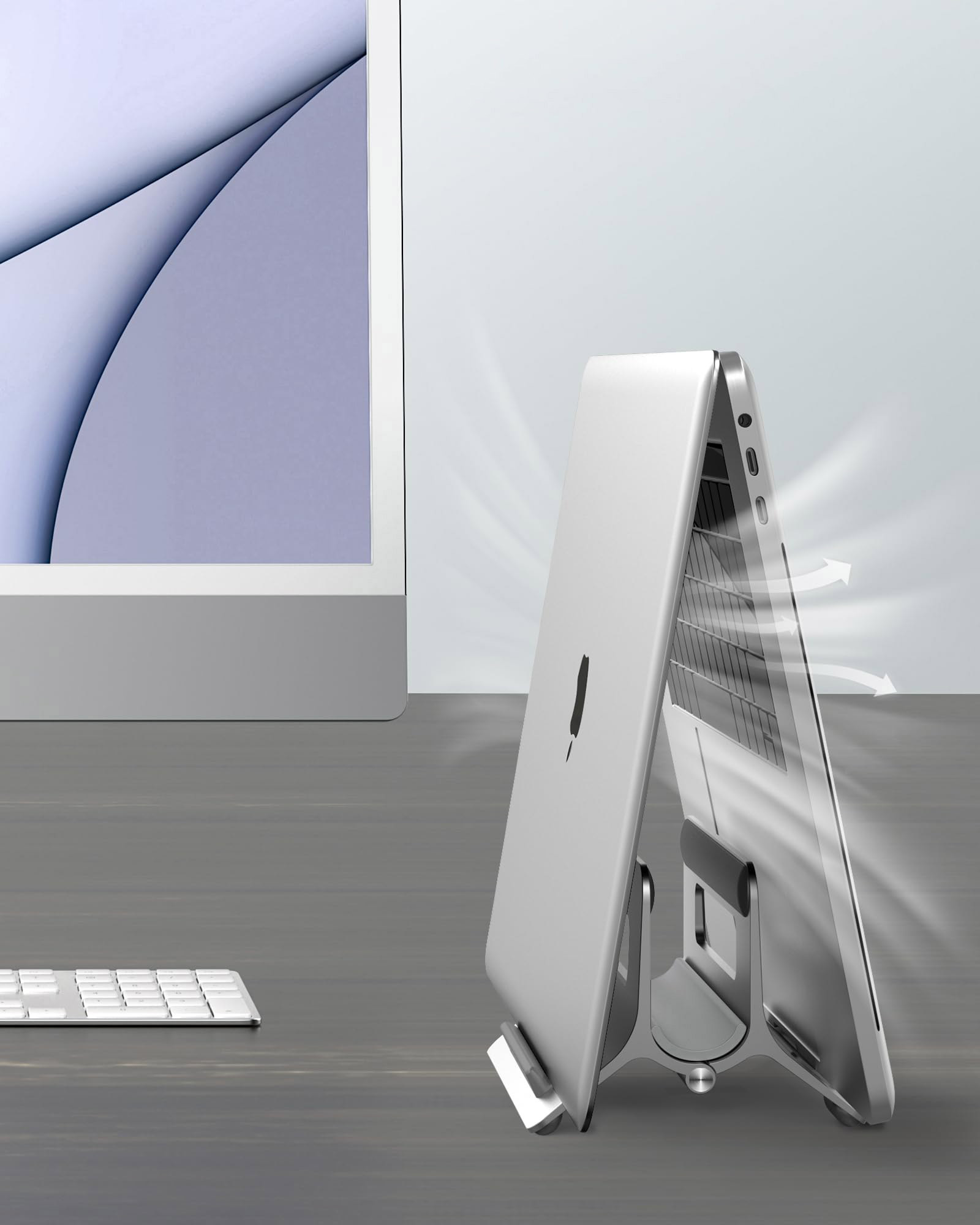 SODI gravitacinis stovas MacBook SMS-300 sidabrinis aprašymas - Prekės nuotrauka