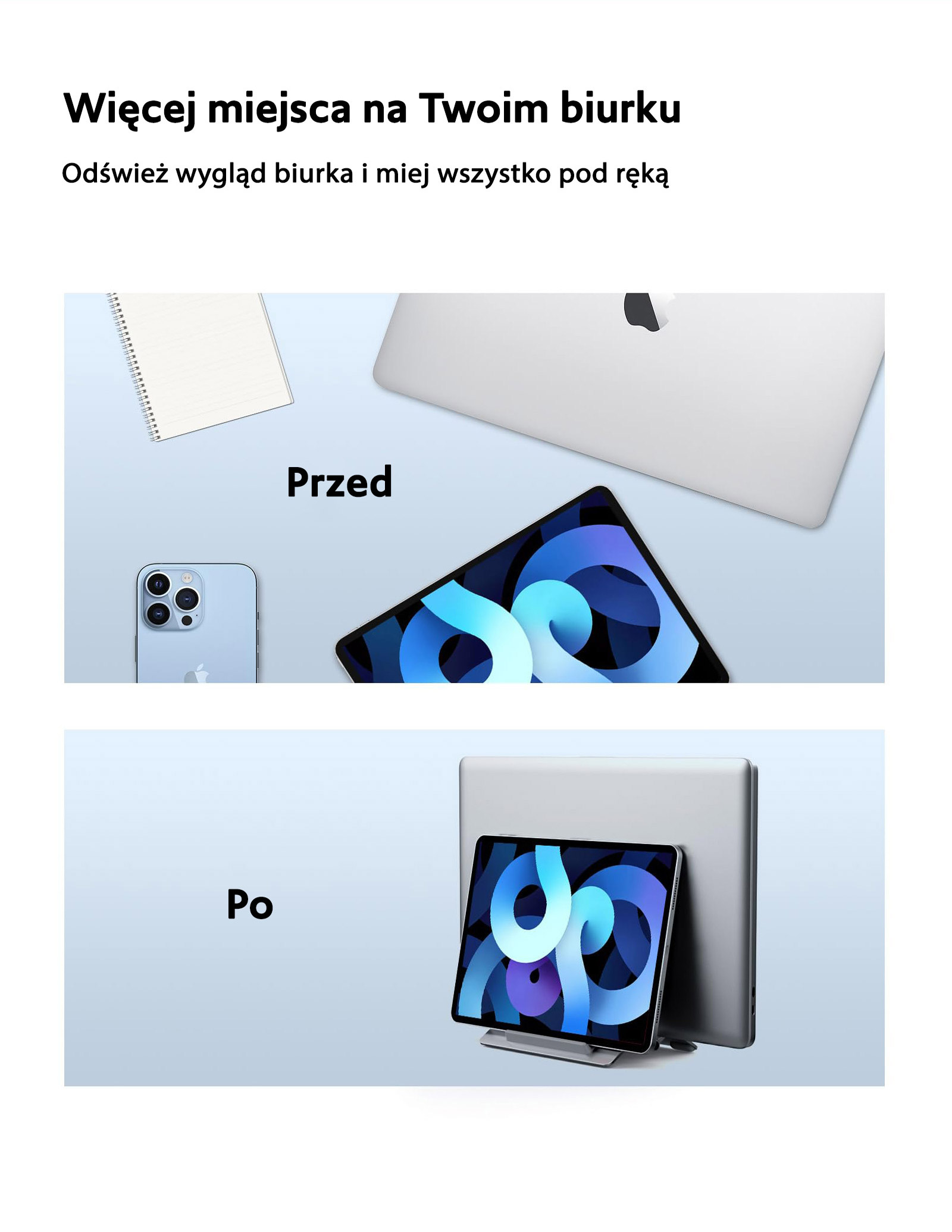 SODI gravitacinis stovas MacBook SMS-300 sidabrinis aprašymas - Prekės nuotrauka