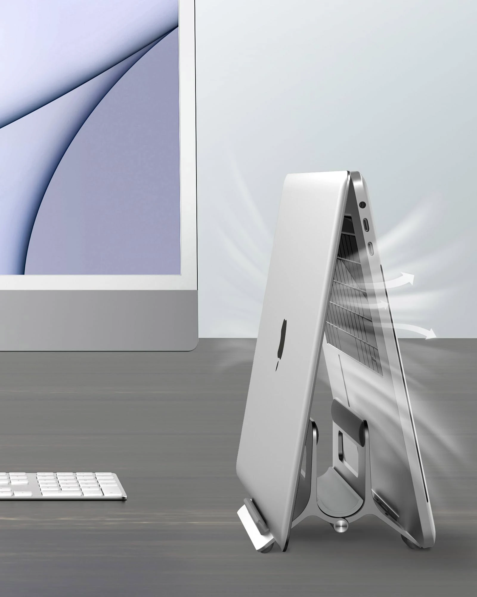 SODI gravitacinis stovas skirtas Apple MacBookaMS-300 sidabro spalvos aprašymas - Prekės nuotrauka SODI gravitacinis stovas skirtas Apple MacBookaMS-300 sidabro spalvos aprašymas - Prekės nuotrauka