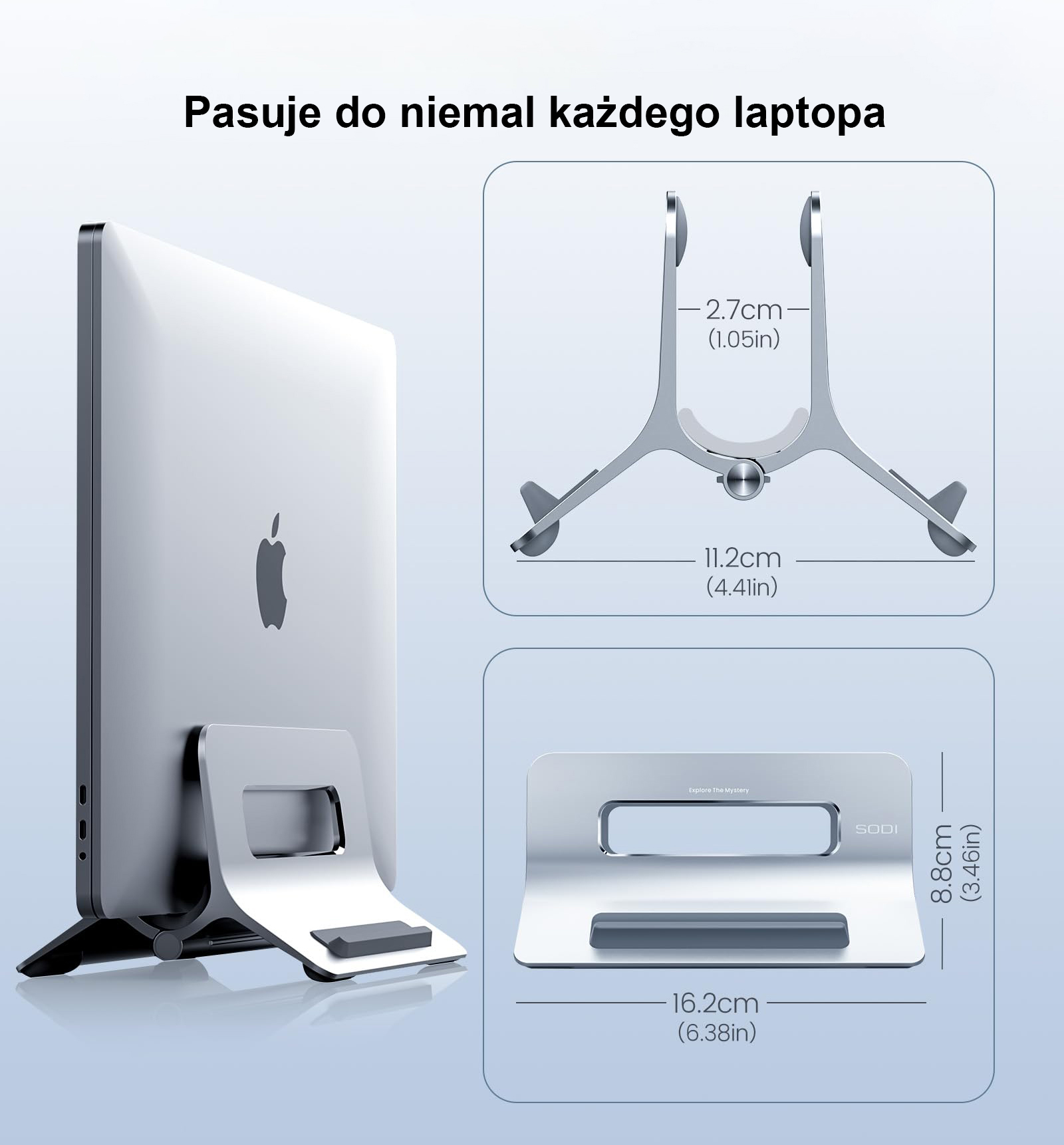 SODI Gravity stovas MacBook SMS-300 pilkas aprašymas - Prekės nuotrauka