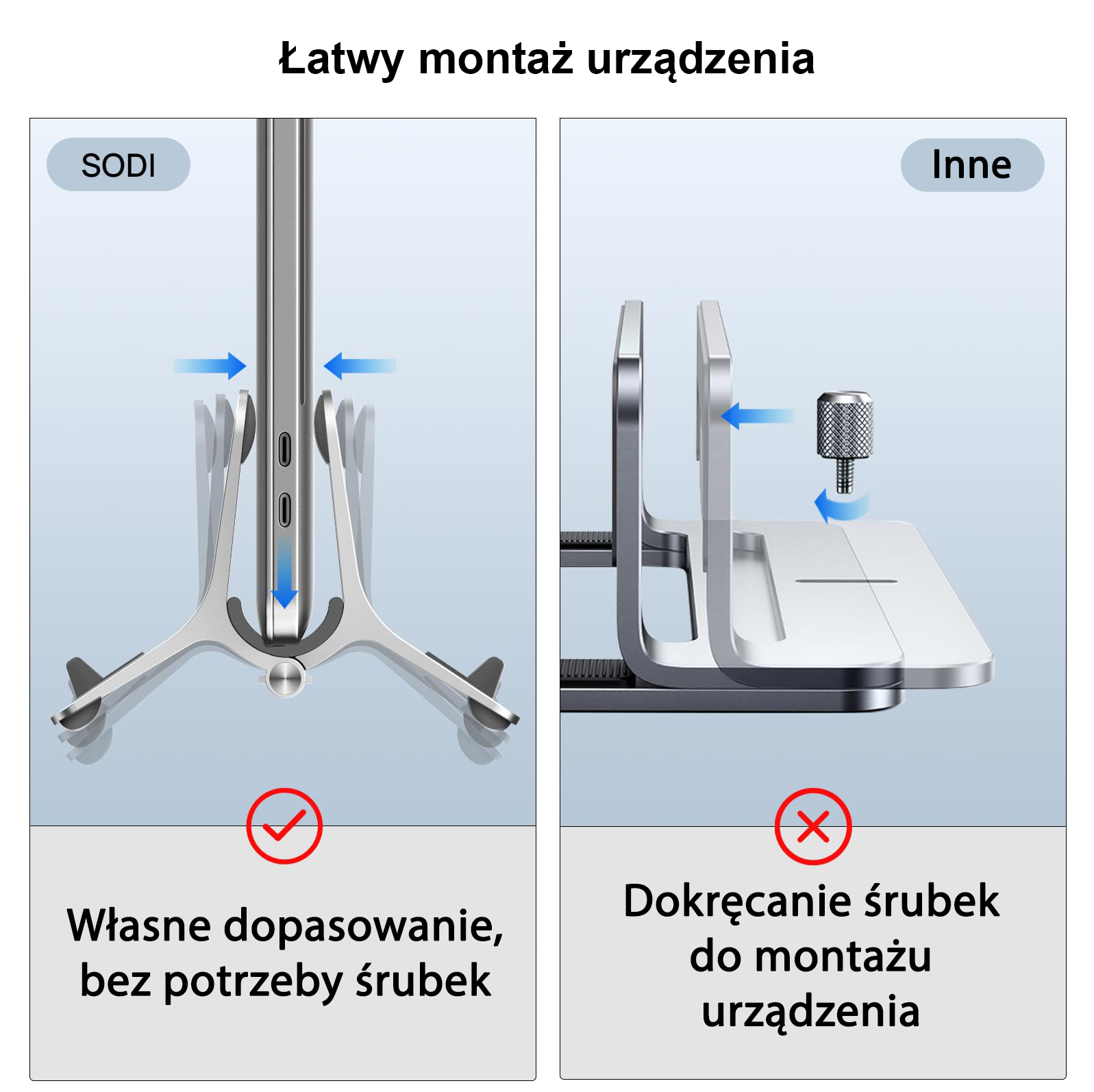 SODI Gravity stovas MacBook SMS-300 pilkas aprašymas - Prekės nuotrauka