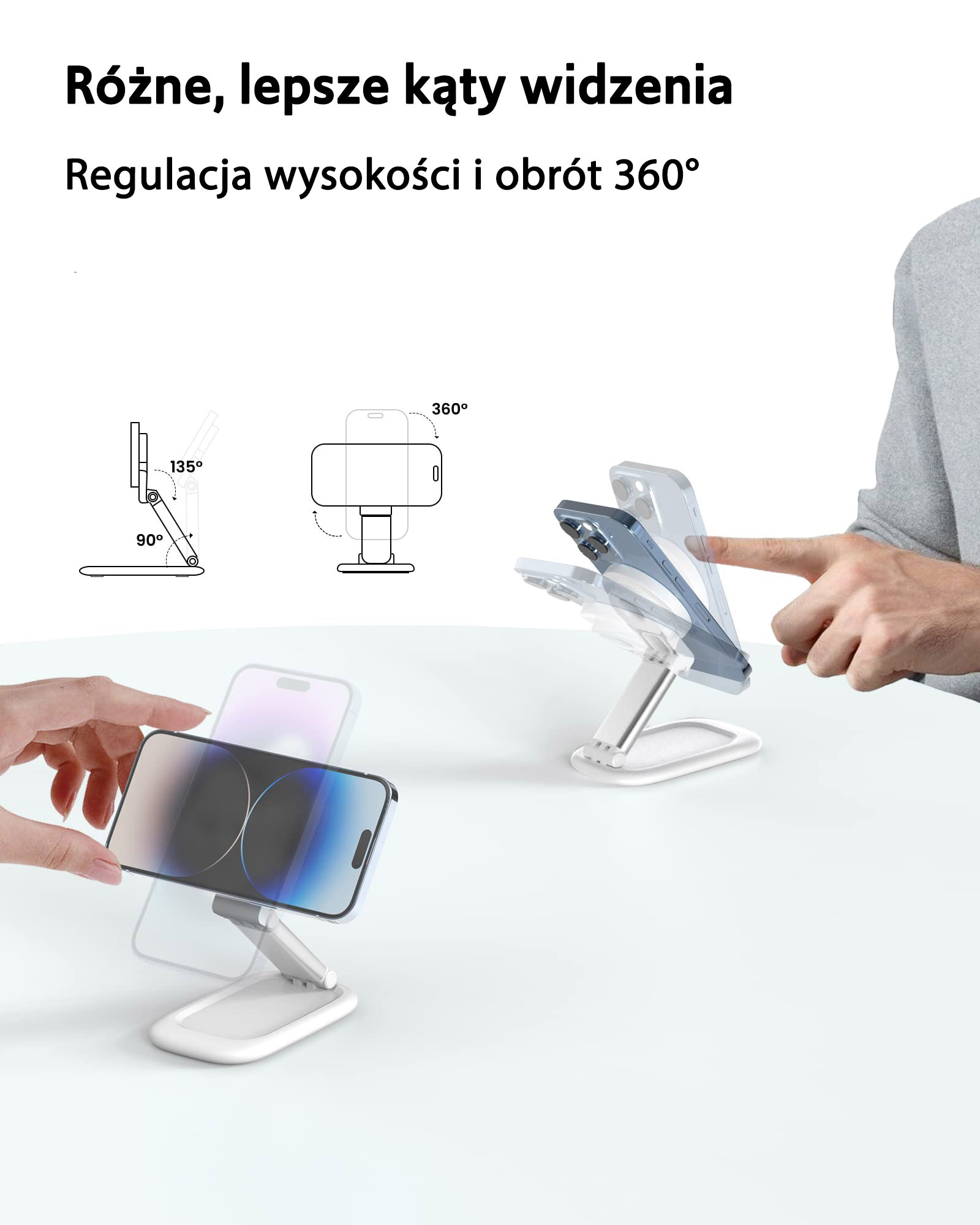 SODI magnetinis stovas BM-310 baltos spalvos MagSafe aprašymas - Prekės nuotrauka