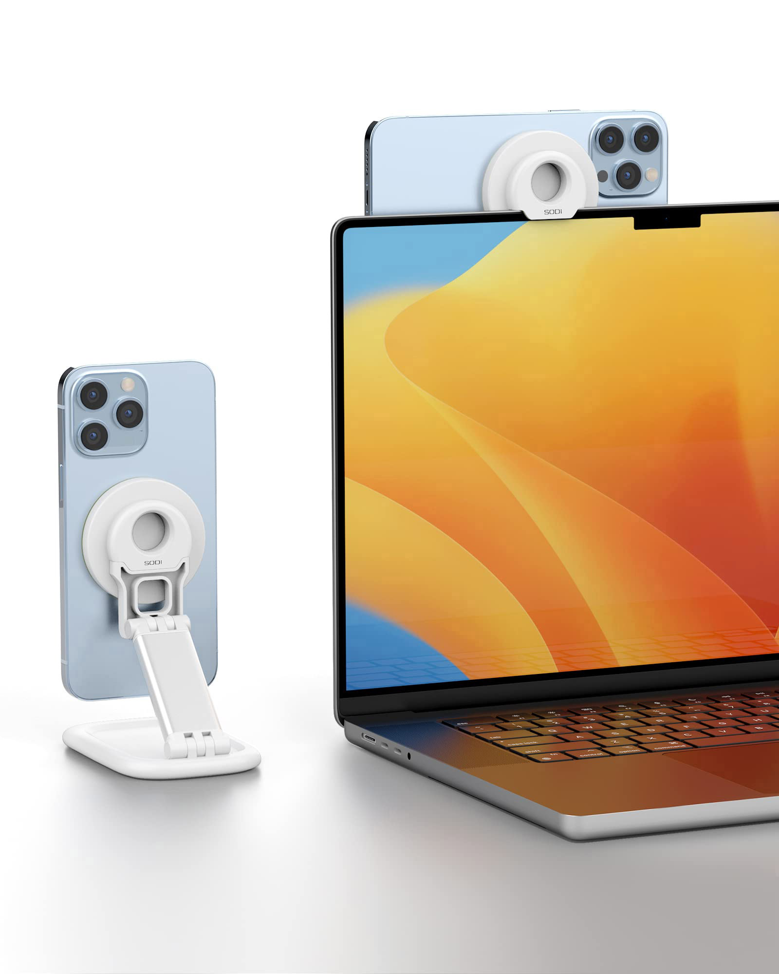 SODI magnetinis stovas BM-310 baltos spalvos MagSafe aprašymas - Prekės nuotrauka