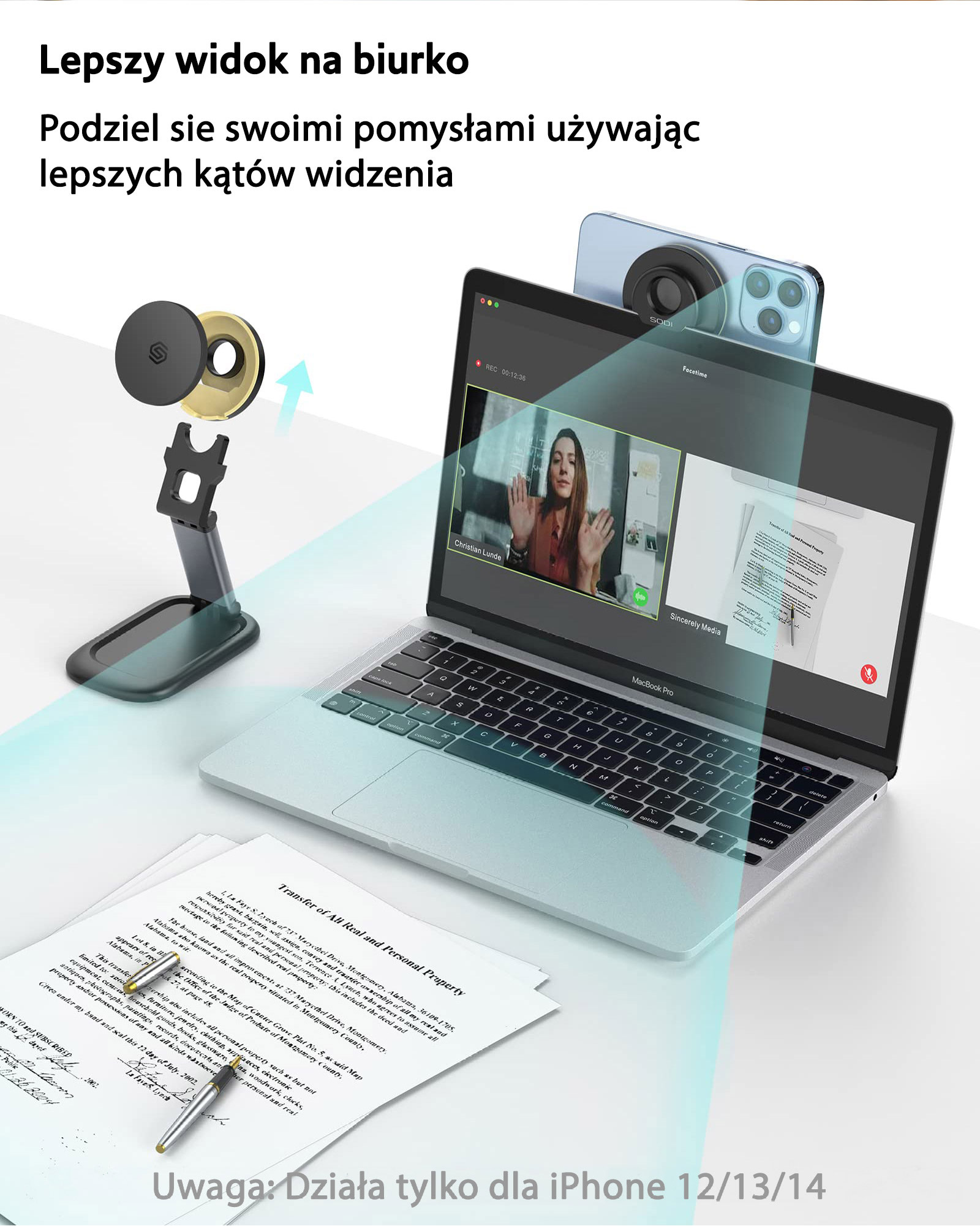 SODI magnetinis stovas BM-310 juodos spalvos MagSafe aprašymas - Prekės nuotrauka