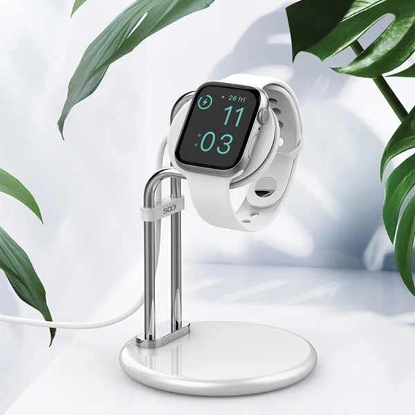 SODI stovas Apple Watch SAW-300 sidabro spalvos aprašymas - Prekės nuotrauka SODI stovas Apple Watch SAW-300 sidabro spalvos aprašymas - Prekės nuotrauka