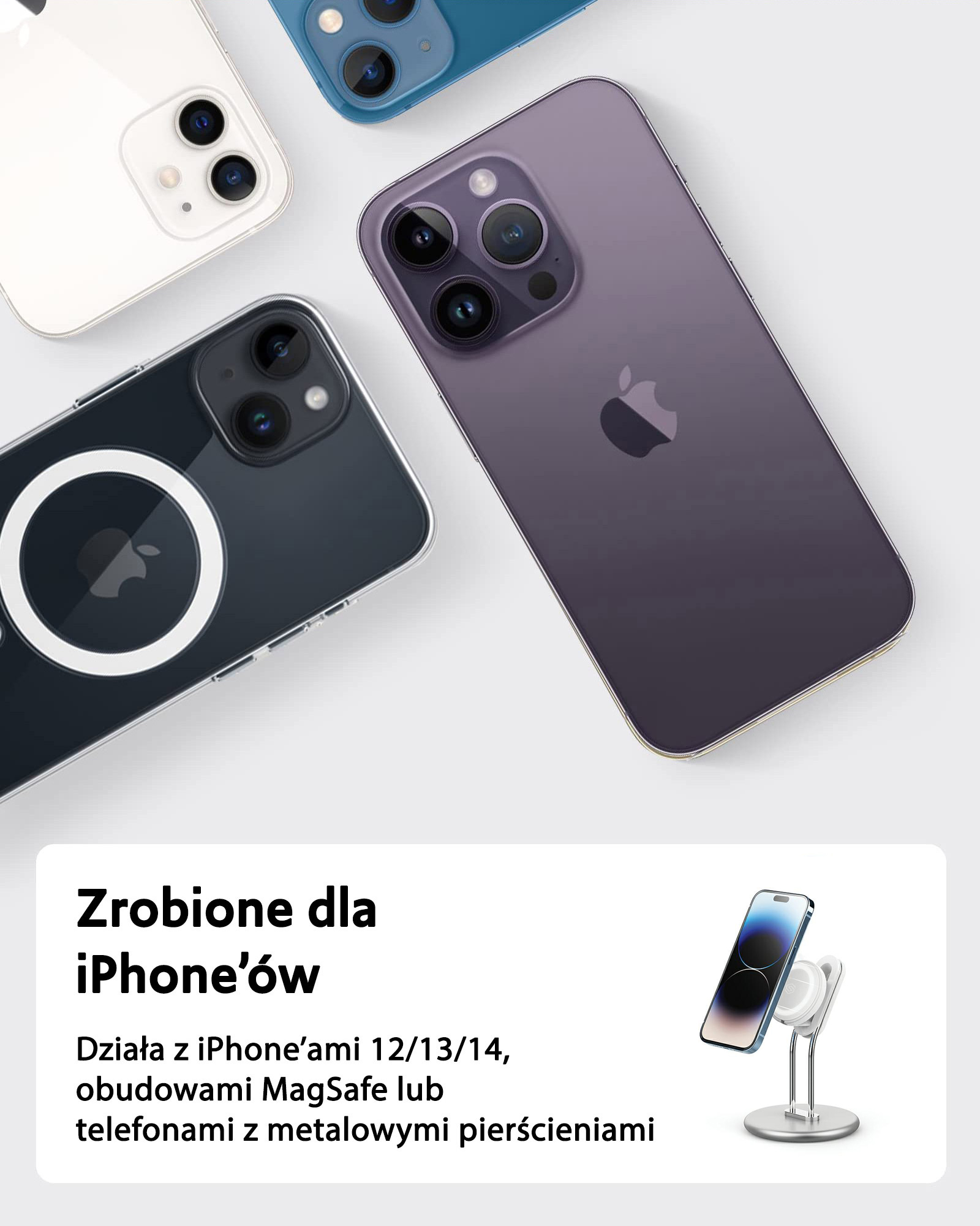 SODI telefono stovas SIM-300 sidabro spalvos MagSafe aprašymas - Prekės nuotrauka