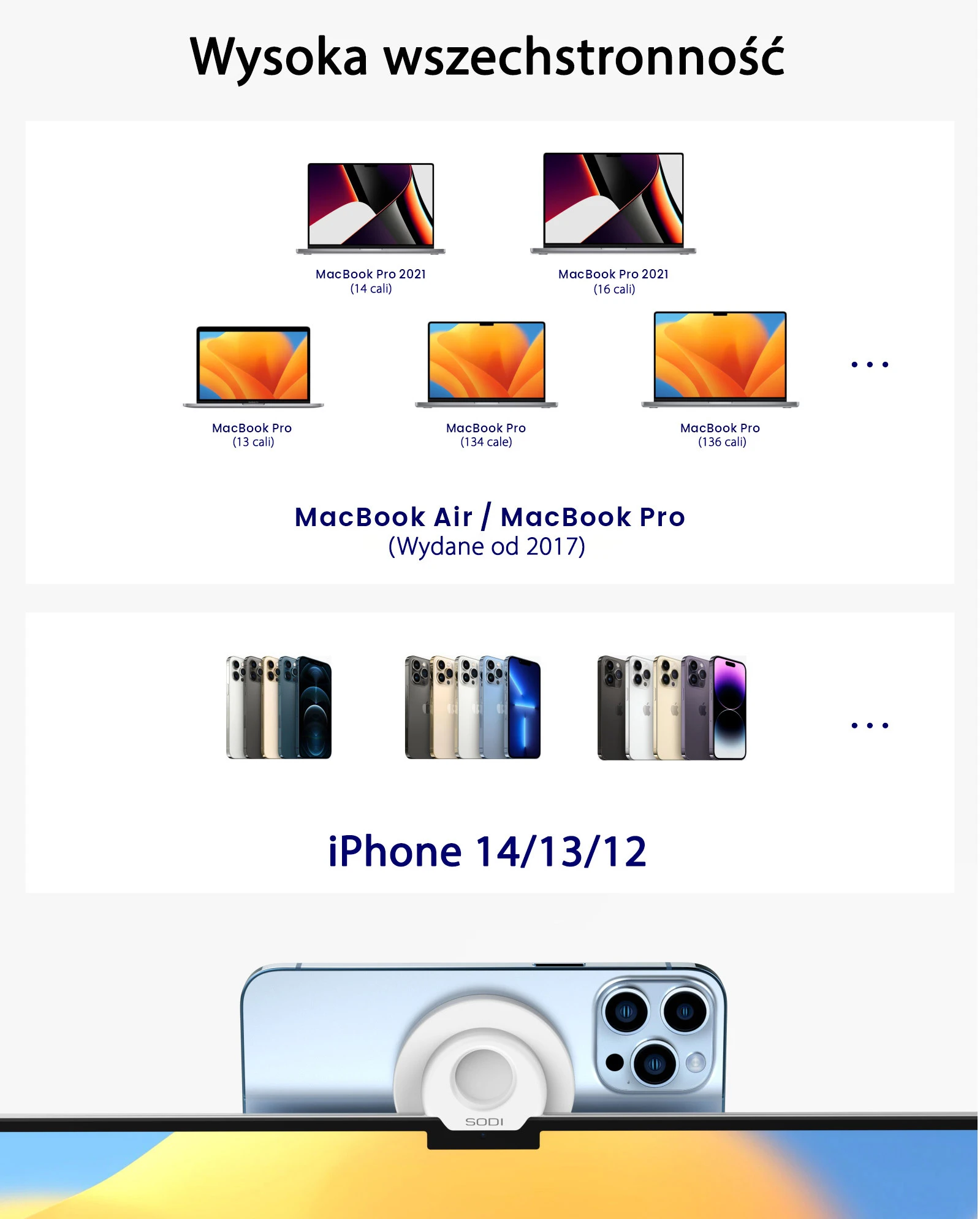 SODI Laikiklis indukcyjny do MacBooka BM-300 baltos spalvos MagSafe aprašymas - Prekės nuotrauka SODI Laikiklis indukcyjny do MacBooka BM-300 baltos spalvos MagSafe aprašymas - Prekės nuotrauka