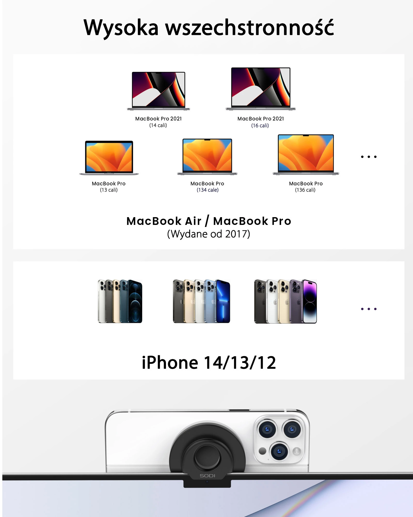 SODI Laikiklis indukcyjny do MacBooka BM-300 juodos spalvos MagSafe aprašymas - Prekės nuotrauka