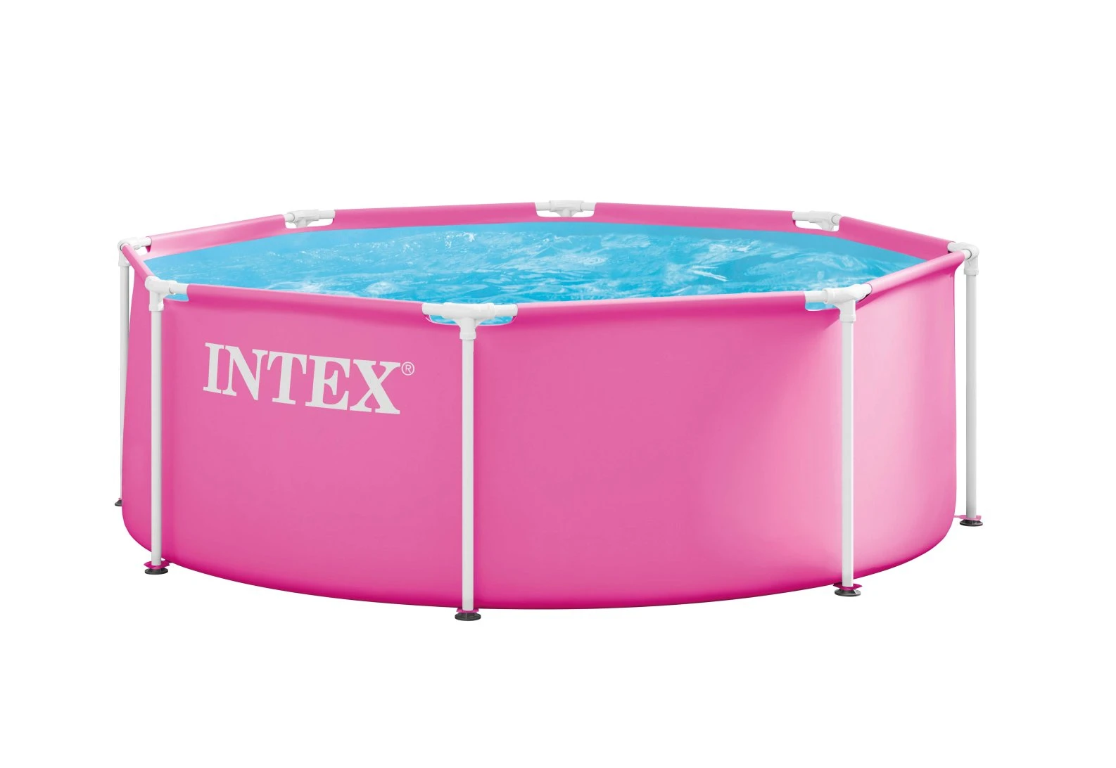 Sodo karkasinis baseinas apvalus vaikams 244×76 cm, rožinis, INTEX 28290ND aprašymas - Prekės nuotrauka