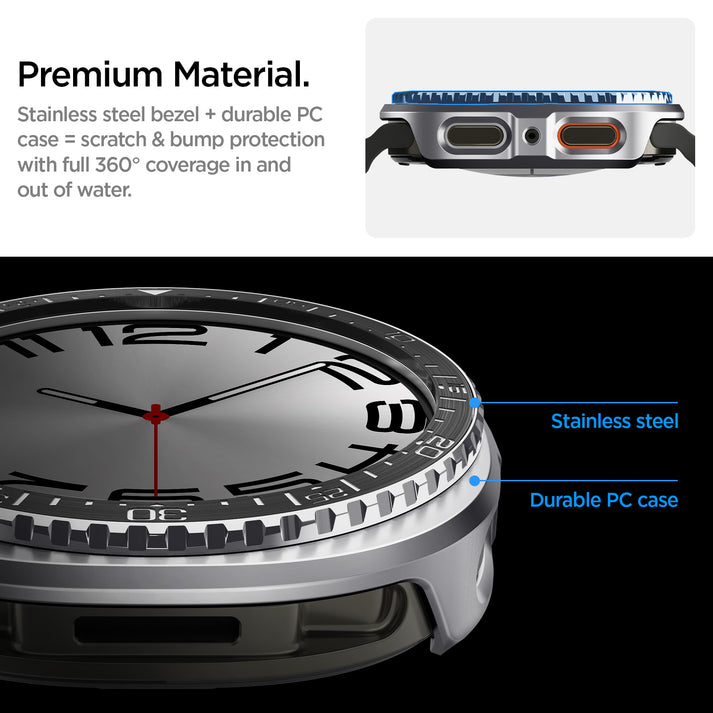 Spigen Bezel Tune Pro (Diver), juodas – Samsung Galaxy Watch 9/8 44mm aprašymas - Prekės nuotrauka