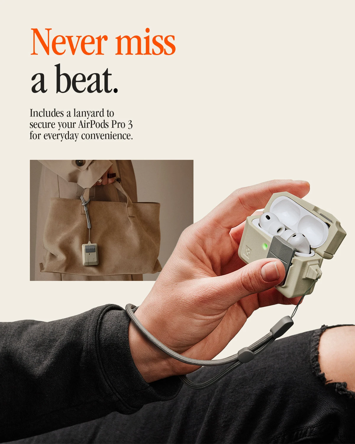 Dėklas Spigen Classic LS, stone – Apple AirPods Pro 3 aprašymas - Prekės nuotrauka