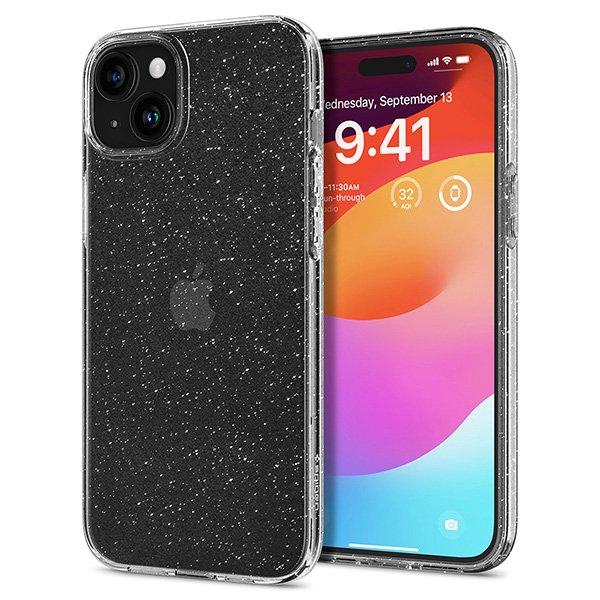 Dėklas SPIGEN GLITTER CRYSTAL IPHONE 15+ CLEAR aprašymas - Prekės nuotrauka