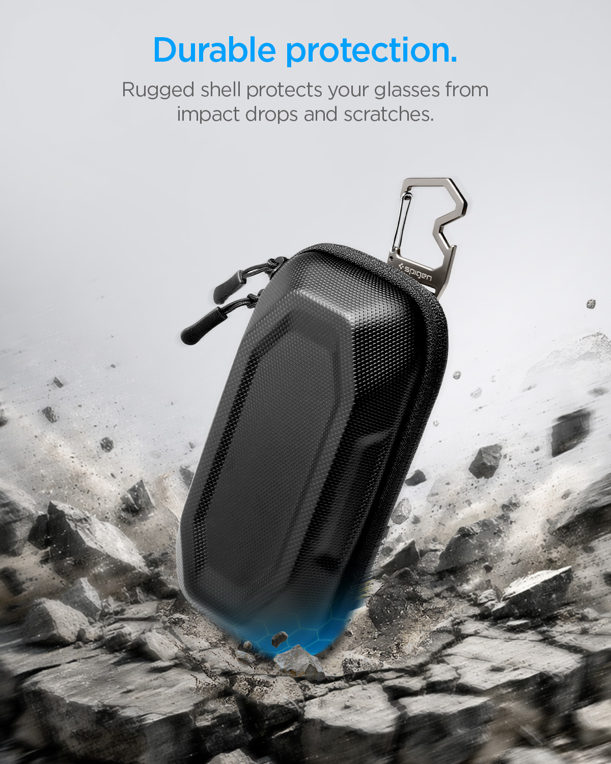 Spigen Lock Fit akinių nuo saulės dėklas, juodas aprašymas - Prekės nuotrauka