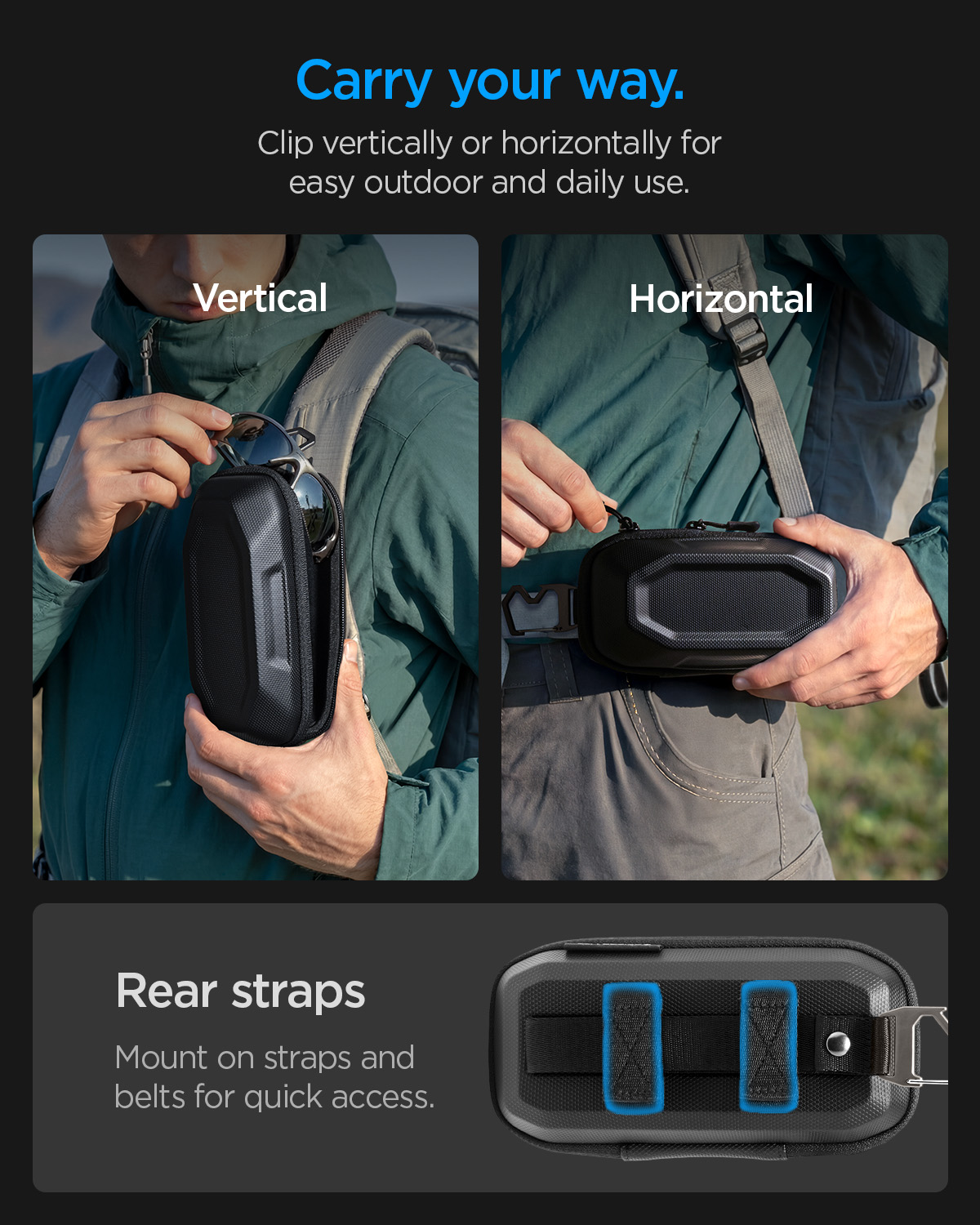 Spigen Lock Fit akinių nuo saulės dėklas, juodas aprašymas - Prekės nuotrauka